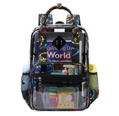 Suministro transfronterizo de Amazon Mochila transparente Mochila escolar impermeable para estudiantes de primaria Mochila informal de gran capacidad para hombres y mujeres