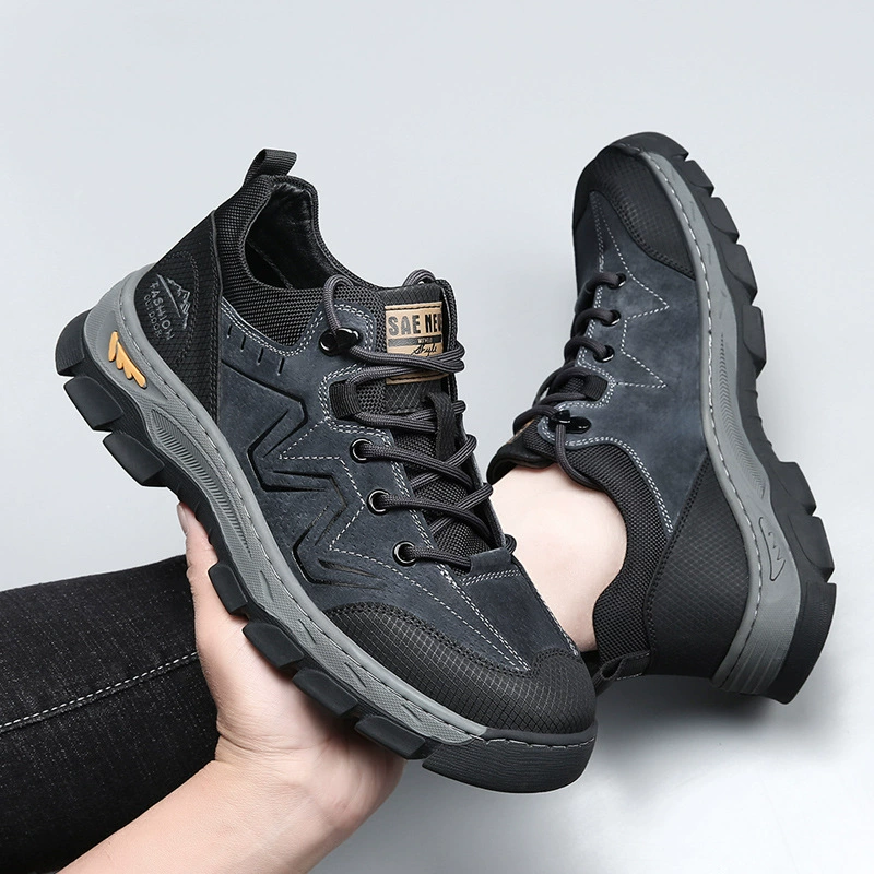 Трансграничная наружная обувь по страхованию труда Мужская кожаная обувь четыре сезона альпинистская кожаная обувь износостойкая и нескользкая обувь дикая повседневная мужская обувь