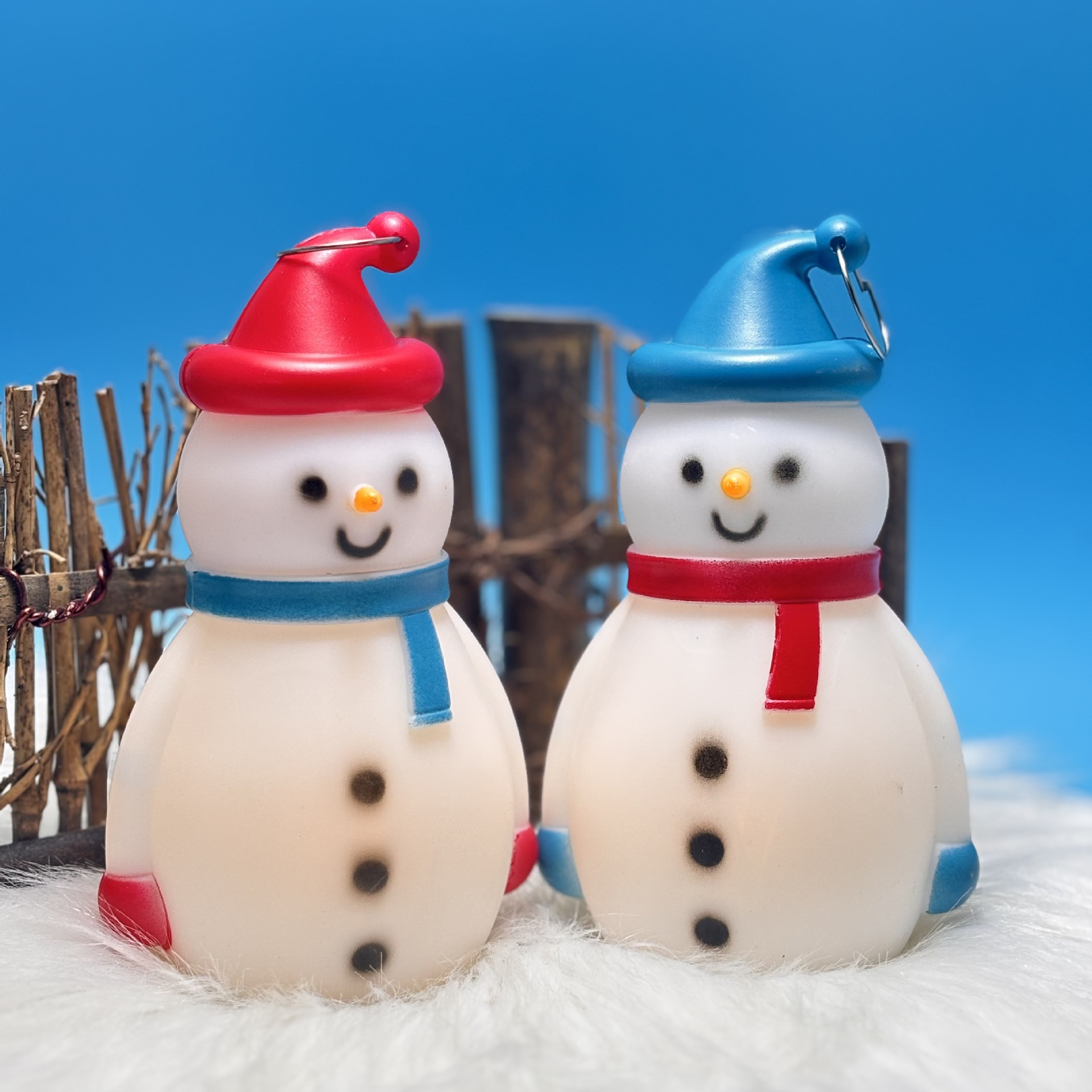 圣诞雪人电子小夜灯圣诞节装饰品LED发光小摆件儿童手提圣诞礼物