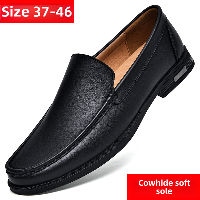 Loafers med mjuk sula och mjuk yta i kohud, andningsbara, ihåliga fötter, liten storlek_voghion.com