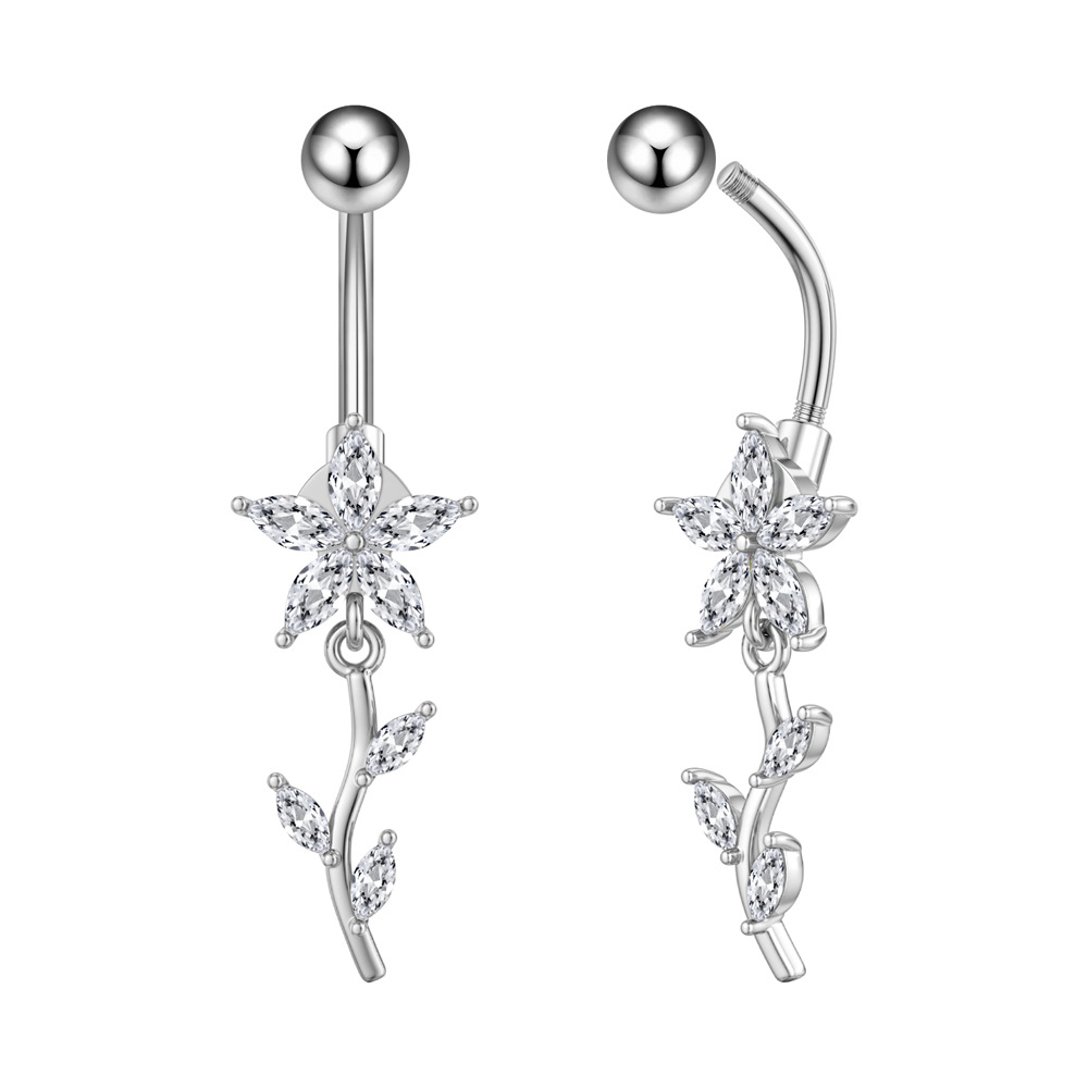 5g Weight Zircon Inlay Material Belly Ring Classification 1 Piece Quantity Casual, Bar Occasion 316 Stainless Steel Material Star, Flower, Butterfly Pattern All Seasons Season Unisex Gender Plating Design Hip-Hop, Simple Style, Cool Style Style 1 Piece 316 Stainless Steel Zircon Belly Rings Star Flower Butterfly Unisex 25