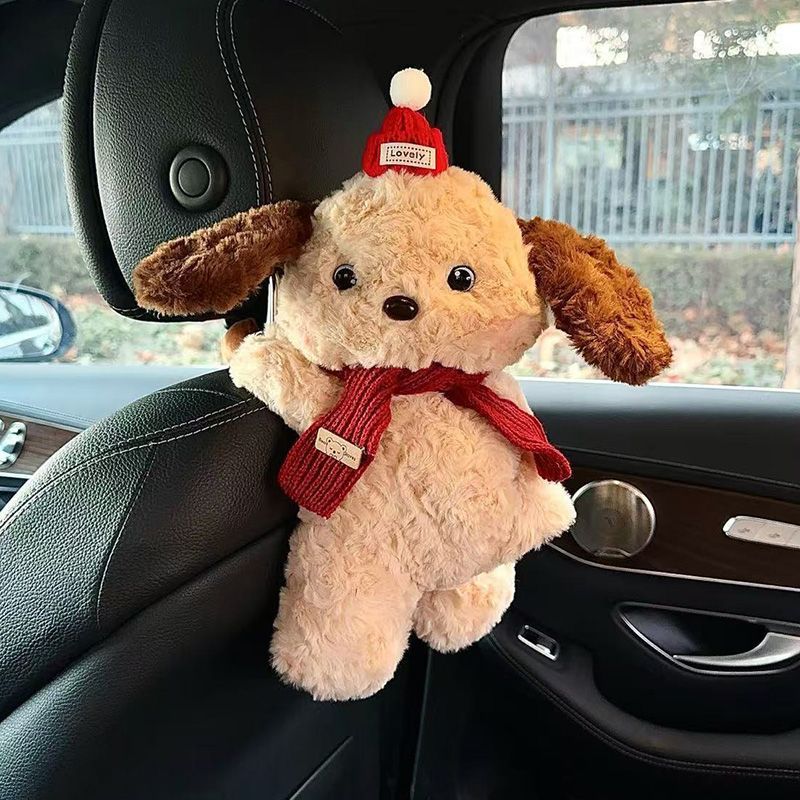 Car Tissue Box, Cute Doll Tissue Box, Car Tissue Hanging Bag, High-End Hanging Tissue Box for Girls in the Car