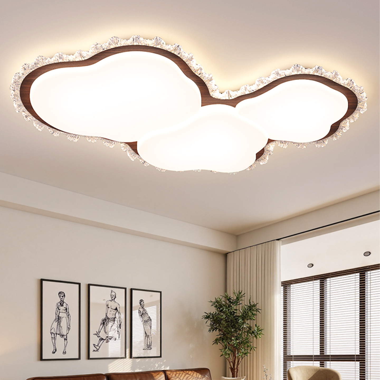 Luz de techo de la sala de estar moderna y ligera de lujo de alto nivel italiano minimalista de cristal nubes creativas de la luz principal 472L