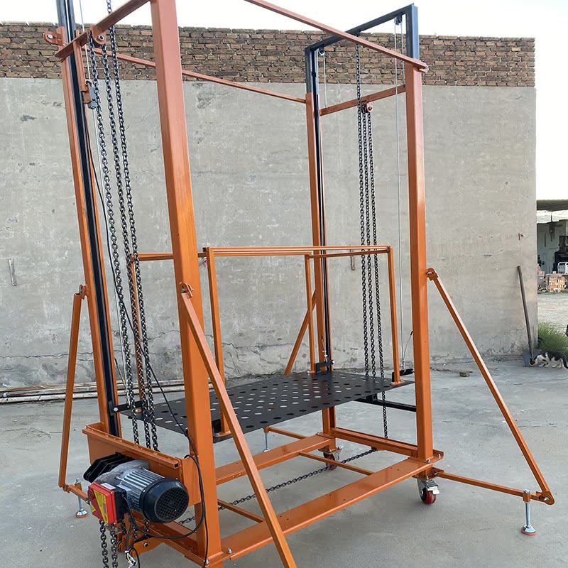 新型300kg电动升降脚手架升降机500kg自动移动遥控折叠式装修升降