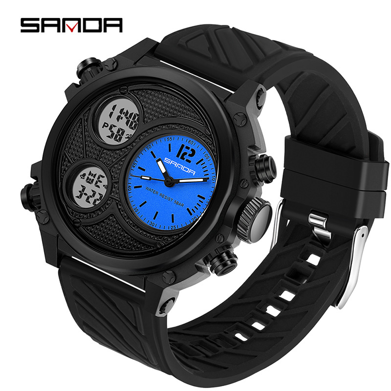 SANDA reloj electrónico nocturna multifuncional al aire libre reloj deportivo despertador impermeable reloj electrónico de fiesta estudiantil