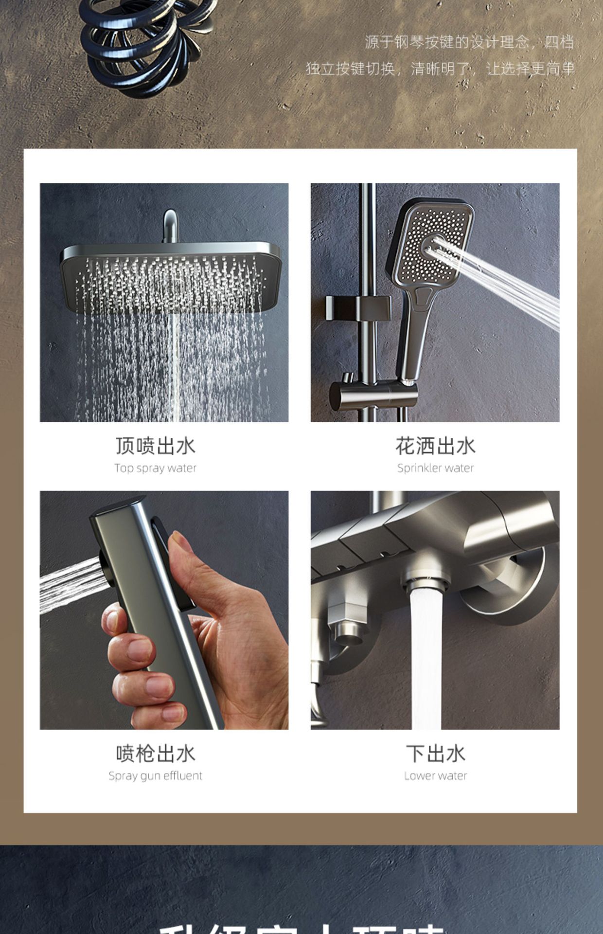 Shower head set, digital display constant-temperature shower, home bathroom, bathroom rain shower, pressurized shower head undefined
