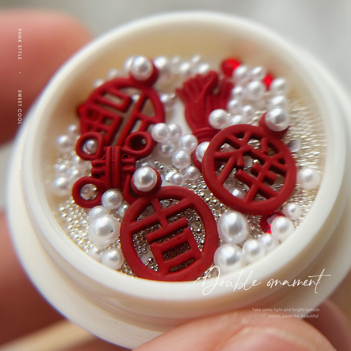 Joyería de diamantes de uñas estilo chino desgaste pieza de uñas material terminado paquete Novia boda uñas Año Nuevo aleación afortunada diamante