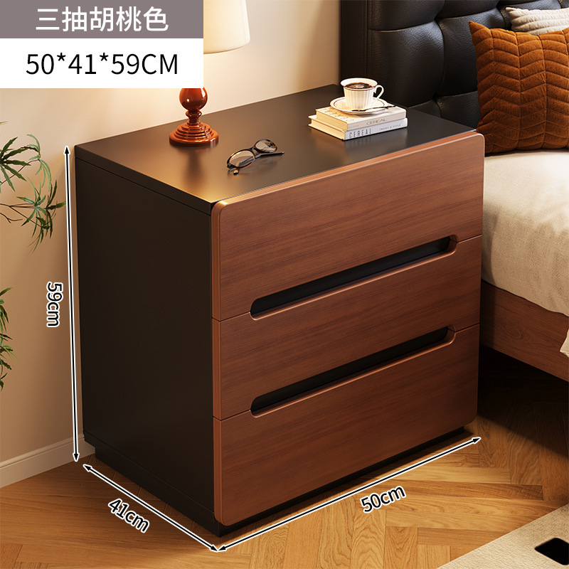 中古风床头柜小户型2025新款实木出租屋家用卧室床头置物架床批发|undefined