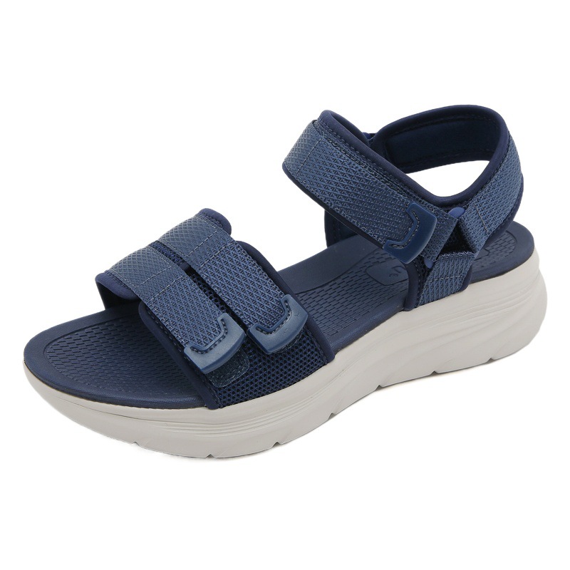 580-1 Nuevas sandalias ligeras 2025MD deportivas casuales cómodas con suela gruesa Velcro costura zapatos de mujer de tamaño grande