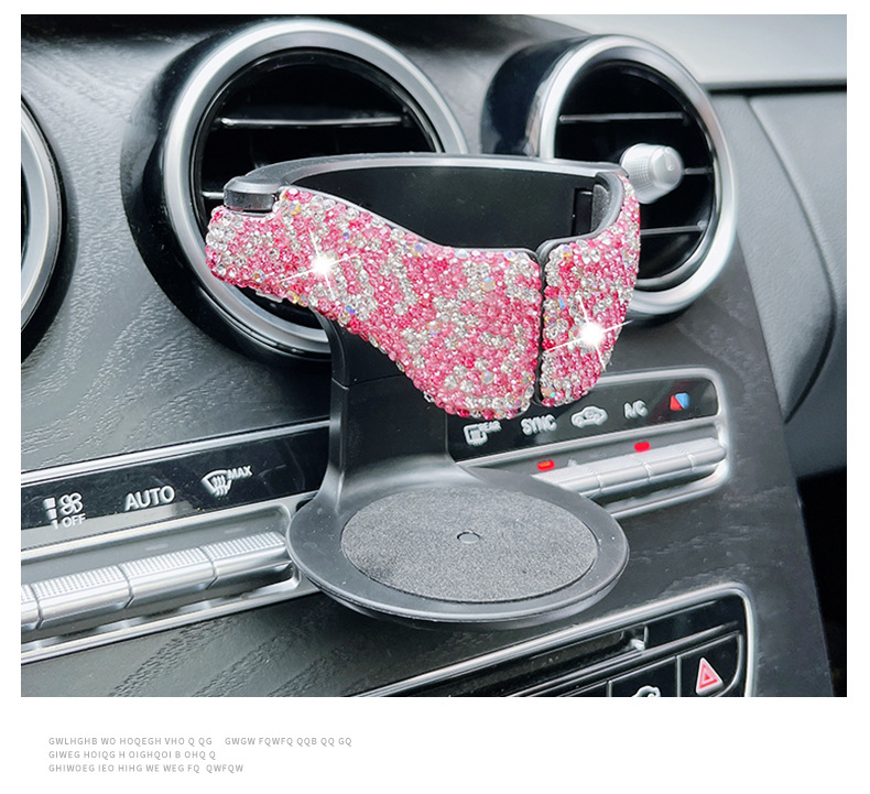Qìchē – Rhinestone Car Car cup holder/beverage holder - pink