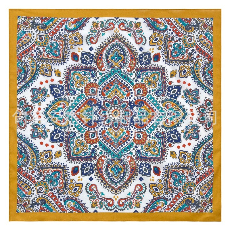 Pure Cotton 55x55CM European and American Palace style ethnic printed cotton square scarf hip hop Hip Hop Hip Hop headscarf in stock wholesale