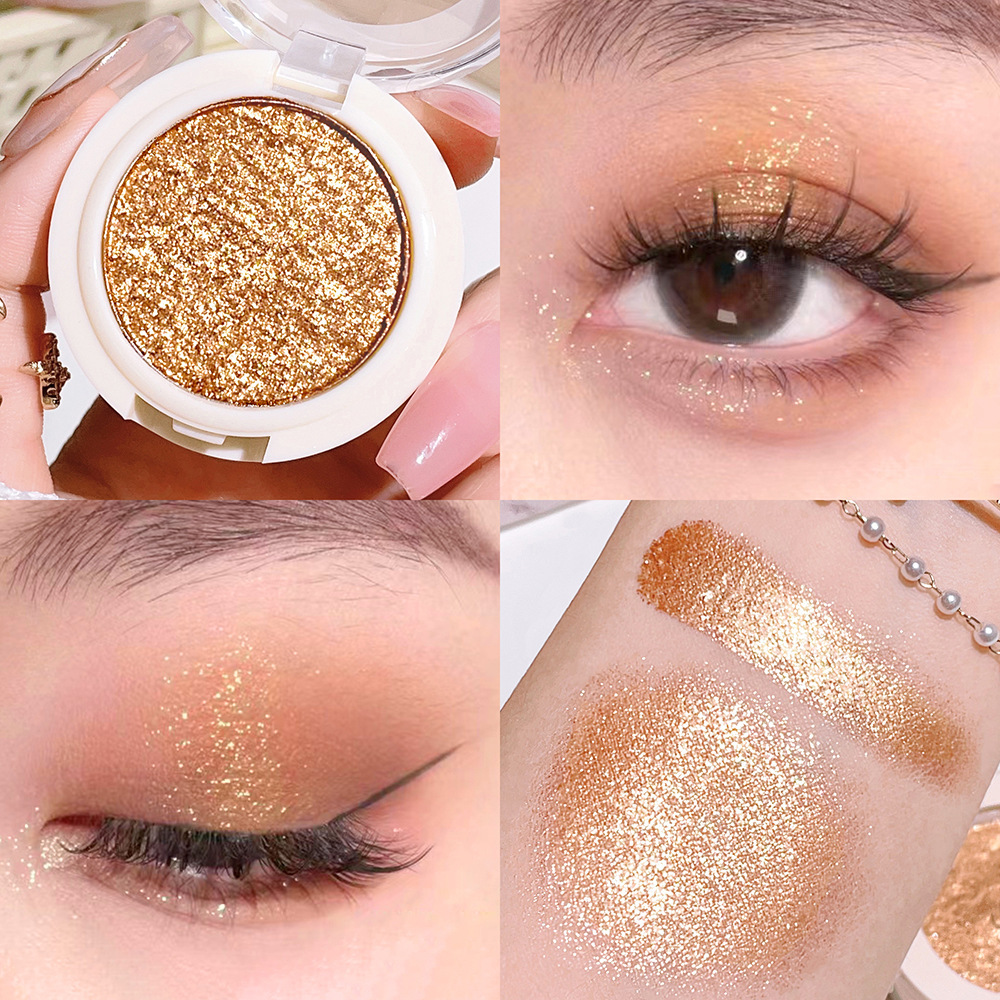 HISYI, ojos eléctricos, sombra de ojos monocromática, perlado mate, brillo fino, brillo natural, placa de rubor de sombra de ojos monocromática para estudiantes