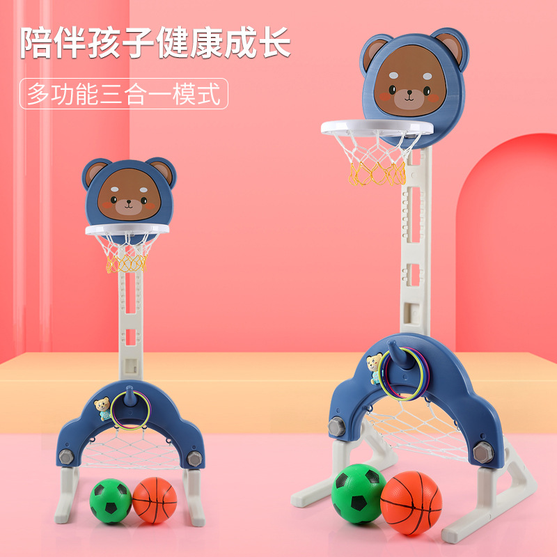 Cartoon animal infantil rack de baloncesto elevable canasta doméstica interior caja de lanzamiento bola regalos de juguetes de 2 - 3 años