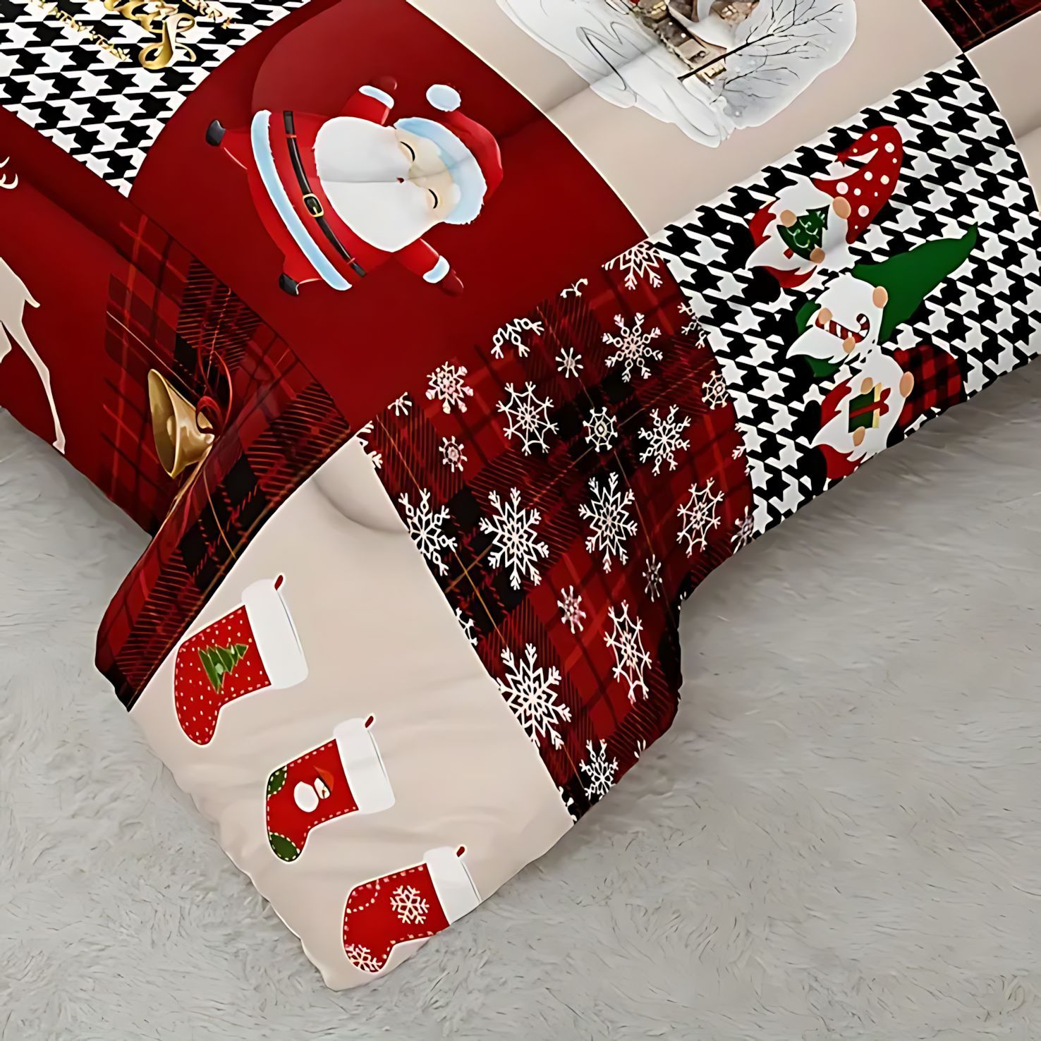 TEMU / JIT Santa impresión digital de alta definición 180gms colcha fuente del kit de fabricantes para la imagen se puede fijar