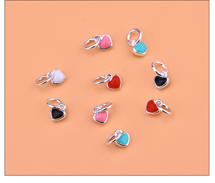 1g Weight 1 Piece 4*4.7mm 925 Sterling Silver Heart Shape Pendant
