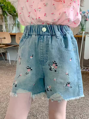 Children's Shorts, Girls 'Summer New Jeans, Children's Wear, Girls Denim Shorts