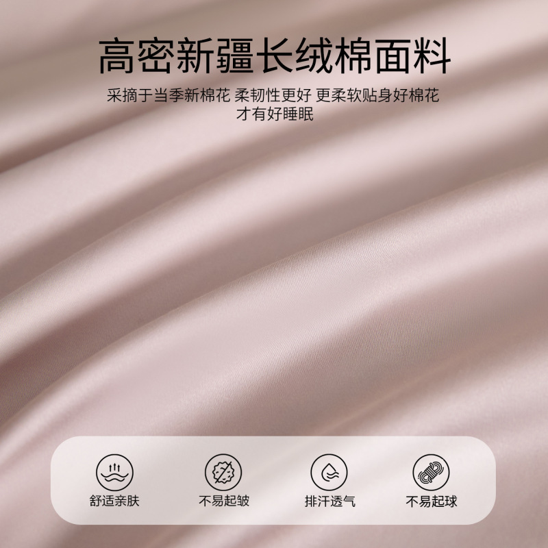 新疆长绒棉床上四件套纯棉全棉2025新款高级感刺绣床单被罩三件套|undefined
