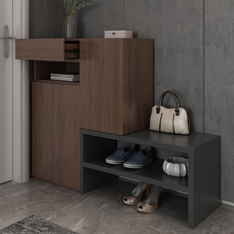 Nordic Simple Entrance Shoe Cabinet and Shoe Changing Stool Integrated Modern Home Corner Shoe Rack Entrance Cabinet