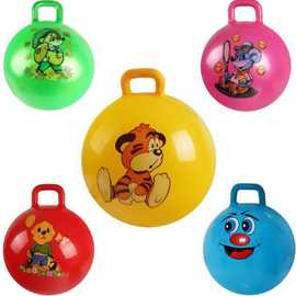 厂家现货充气手柄球羊角球pvc儿童充气玩具幼儿园卡通充气跳跳球