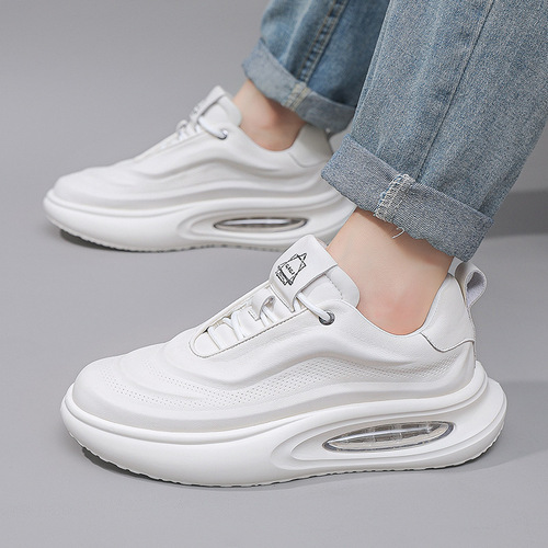 Leather Men's Shoes Autumn Breathable  New Style Trendy Universal Height Increasing Dad Shoes Men Casual Sports Shoes