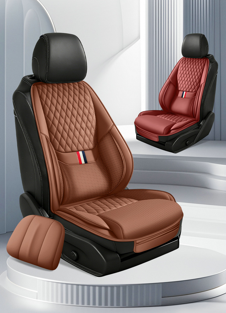 Cross-border best-selling car seat cushion, single seat universal full-leather seat cover with lumbar support and leg rest, suitable for all seasons