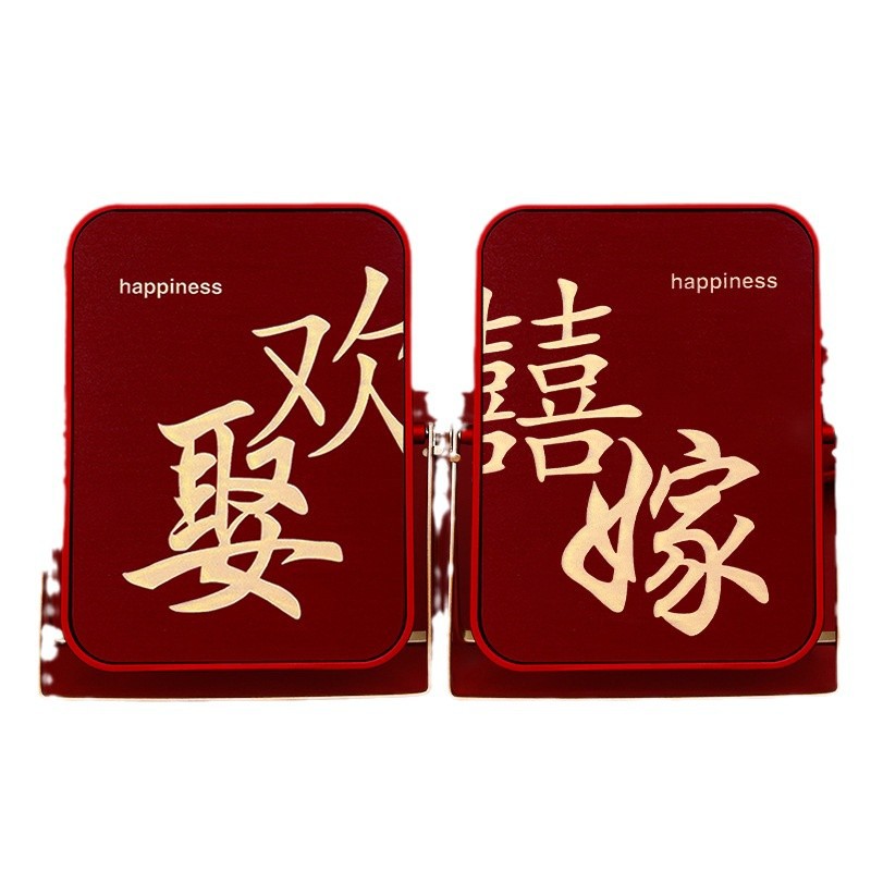 Suministros de la boda espejo rojo novia dote boda Mesa portátil encaje boda maquillaje espejo para pareja dote