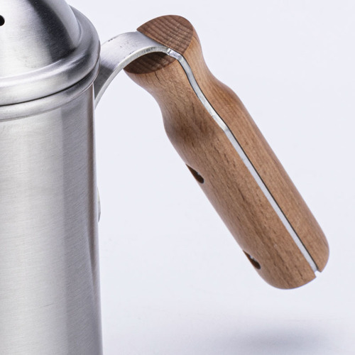650ml Pour-Over Coffee Pot, Stainless Steel and Wood Handle, Drip Pour-Over Pot, Outdoor Coffee Maker