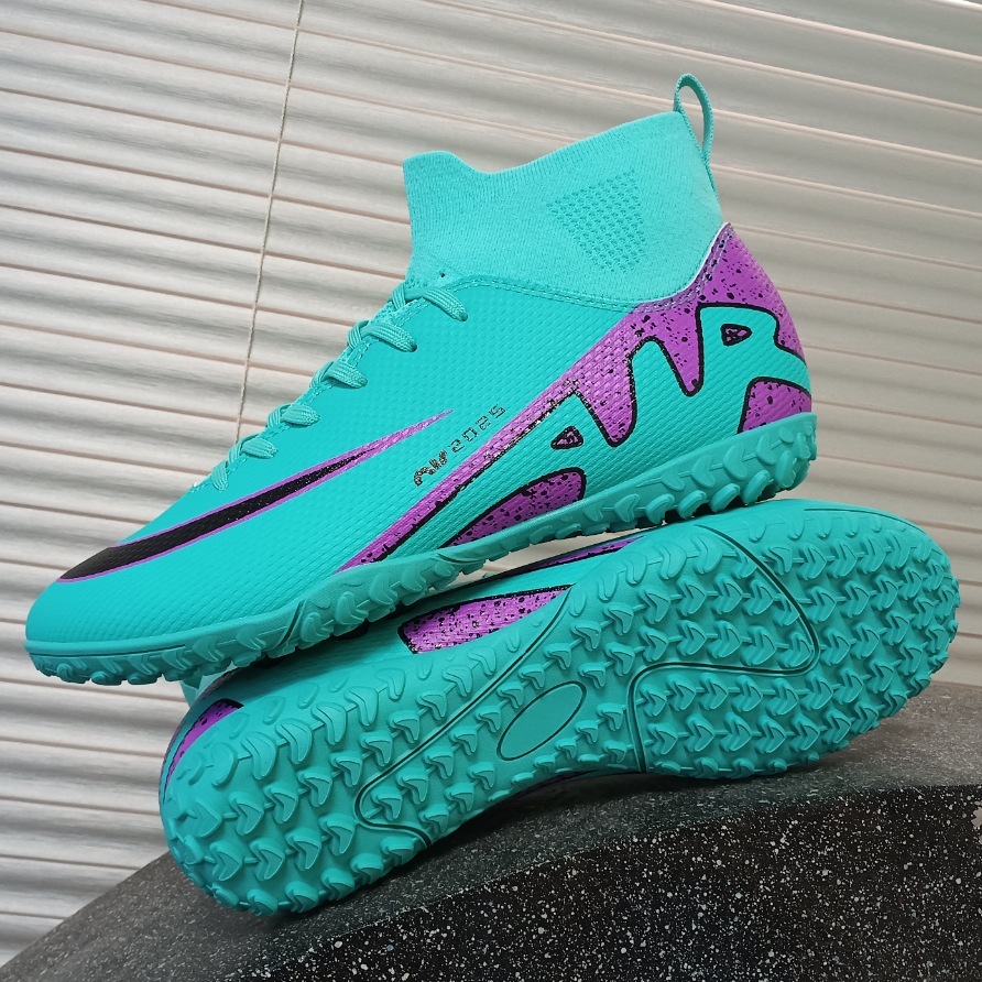 2024 nuevos fabricantes de zapatos de fútbol FGTF zapatos de entrenamiento de interiores zapatos de fútbol de clavos transpirables de alto perfil