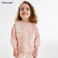 女の子の秋の服の新型欧米の子供のカジュアルな丸首の長袖のスカートの子供の服の秋冬の新型の上で