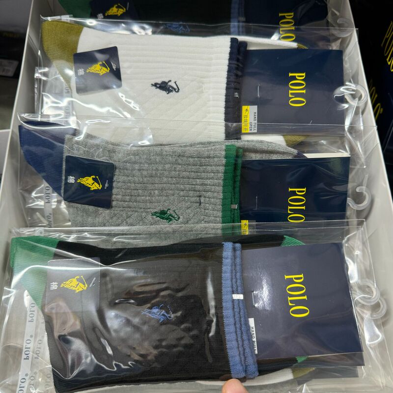 POLO autumn and winter natural cotton men's socks, trendy seamless mid-cut business casual deodorant socks, medium-thick all-season socks POLO autumn and winter natural cotton men's socks, trendy seamless mid-cut business casual deodorant socks, medium-thick all-season socks