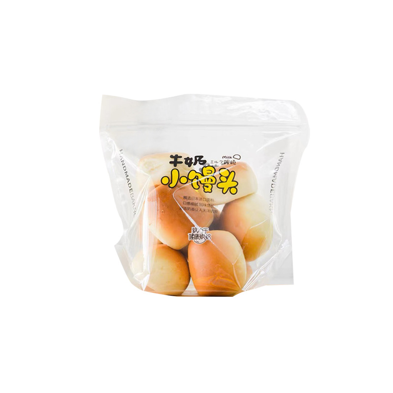 우유 작은 찐 빵 지퍼 자체 밀봉 투명 가방 우유 맛 빵 베이킹 포장 식사 가방