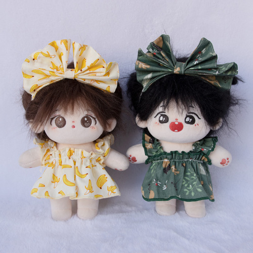 Baby clothes 10cm 20cm cotton doll clothes for girls doll plush toy skirt head accessory cute cartoon baby accessory