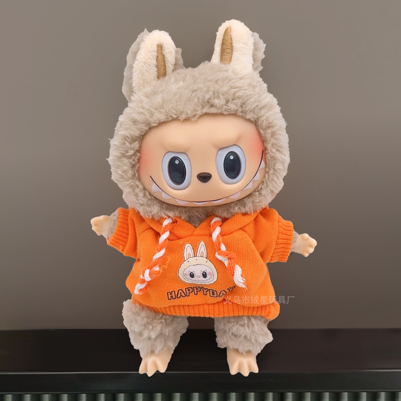 拉布布衣服套装时尚卡通连帽卫衣牛仔裤可爱公仔玩偶娃衣配件换装|undefined