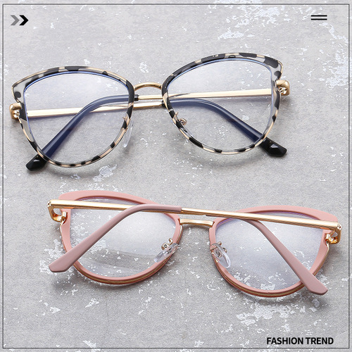 23 cross-border new personalized cat-eye anti-blue light flat mirror, simple and comfortable spring leg eye protection and anti-radiation flat mirror