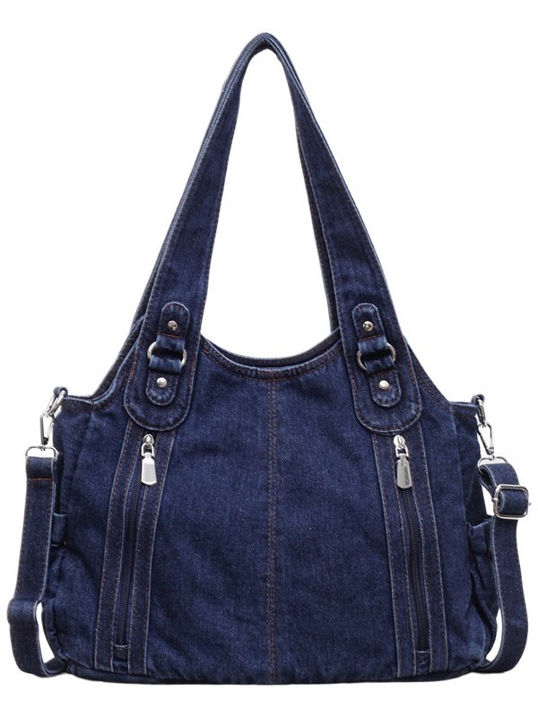 Bolsas de tendencia transfronteriza de gran capacidad para mujeres 2026 primavera nuevo retro jeans mochila de viaje simple tote