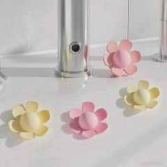 花の洗面器こぼれ防止プラグ、小さな花の水こぼれプラグ、かわいい花の洗面器シリコンシールカバー、飛翔昆虫防止、防臭
