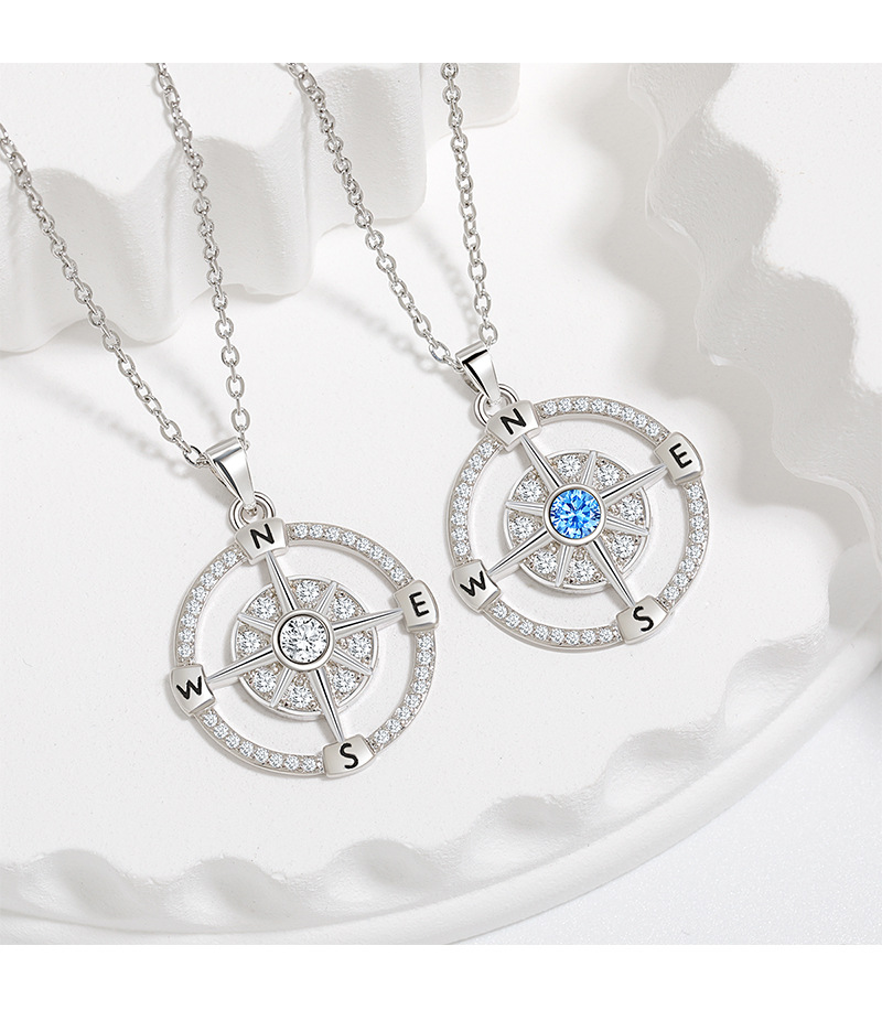 Collana minimalista hip hop, collana con bussola scavata, famosa su Internet, di fascia alta, stellata_voghion.com