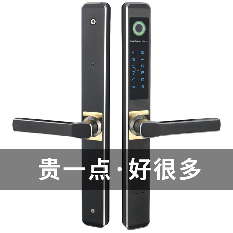 Kebei escudo B05 pantalla ventana de aluminio cerradura de huella digital impermeable al aire libre puerta de patio Puerta de aleación de aluminio cerradura de contraseña borde estrecho cerradura inteligente