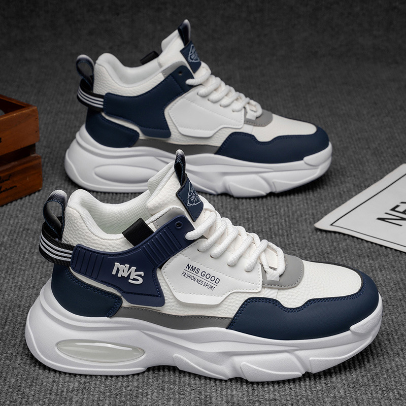 2025 otoño zapatos de hombre nuevos zapatos de deporte transpirables juveniles de alta altura tendencia versátil con suela gruesa zapatos casuales de papá hombre