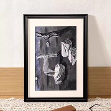 中式复古相框空框画框装裱挂墙海报框架裱框线条装饰外框黑色简约