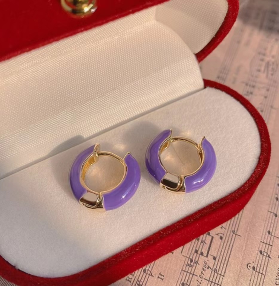 Color Block Pattern Women's Gender 1 Pair Commute Color Block Plating Alloy Gold Plated Earrings