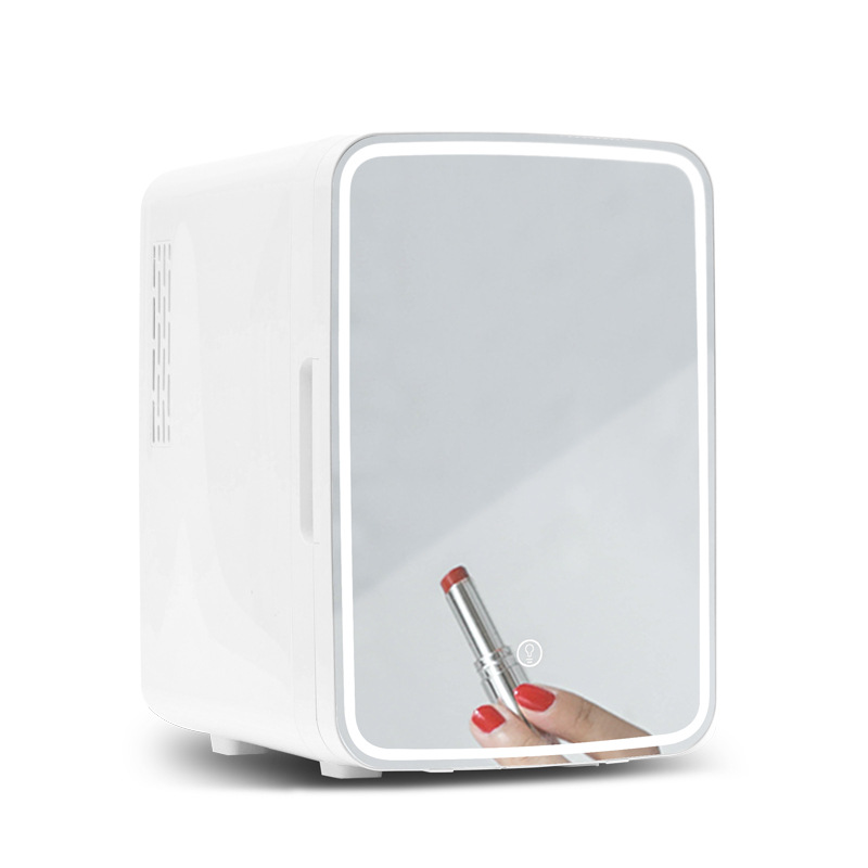 Procesamiento personalizado 10L espejo LED mini refrigerador pequeño máscara de belleza almacenamiento de escritorio refrigerador dormitorio refrigerador