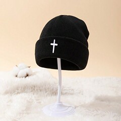クロスボーダー热い贩売漫画アルファベット柄刺繍保温ニット帽シンプル秋冬ファッション保温盆帽丸い帽子