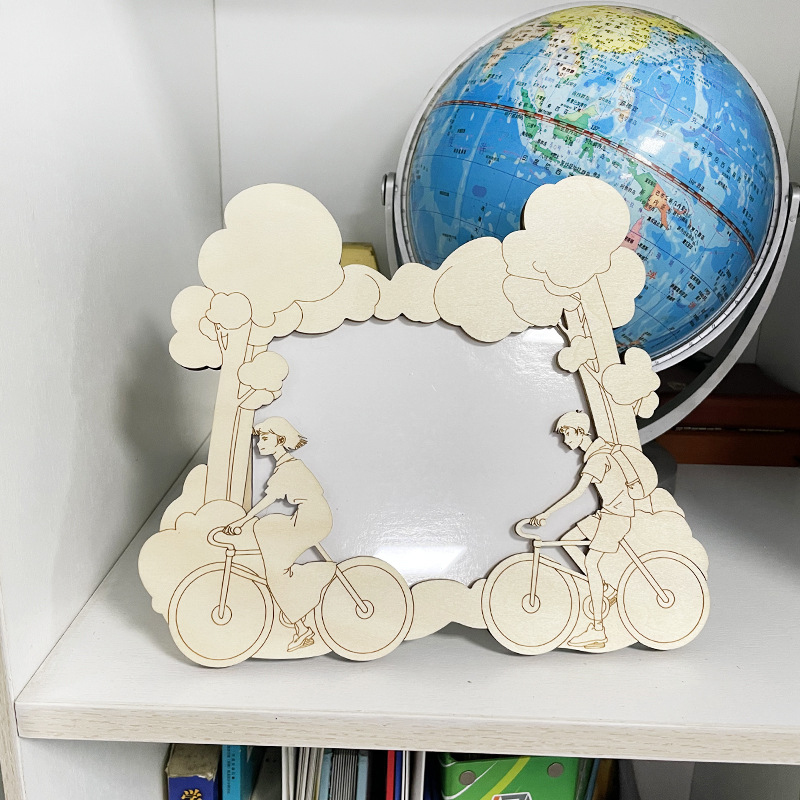 Marco de fotos de madera artesanías de grabado láser creativo estudiante graduación foto marco escritorio marco de fotos de madera