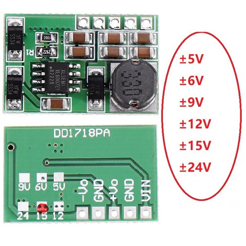 3-18V转正负±5V±6V±9V±12V±15V±24升压模块ADC电源DD1718PA