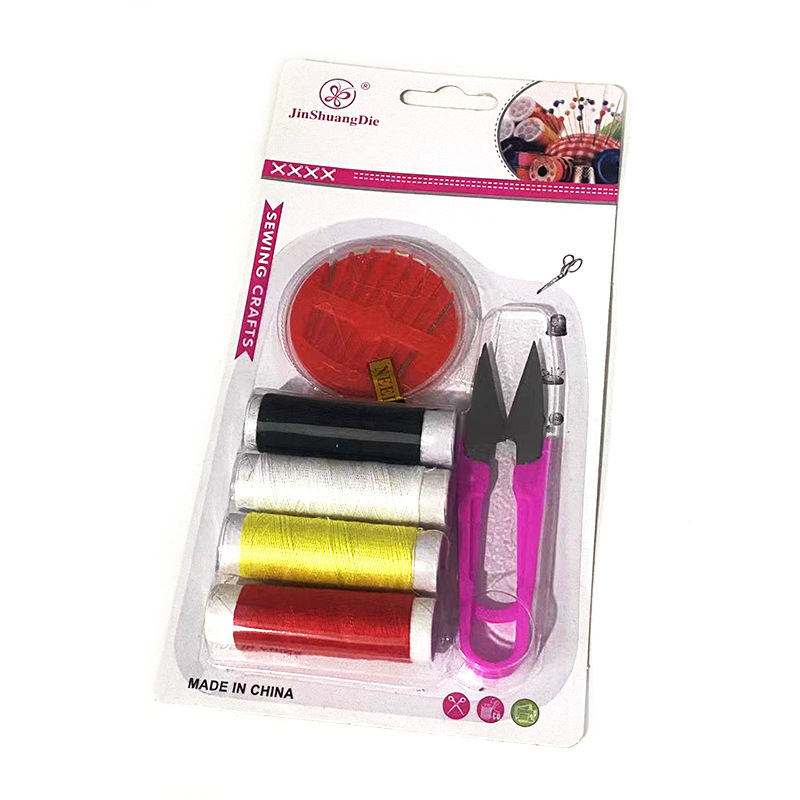 Venta caliente transfronteriza de juegos de tarjetas de absorción de agujas y hilos, tijeras y botones de gran tamaño, proveedores de súper agujas y hilos, herramientas de costura DIY image 3