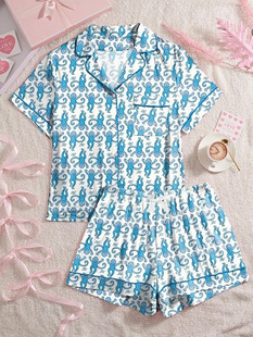Q 63058L Cartoon Monkey Print Pajama Set ��ͨ����˯��