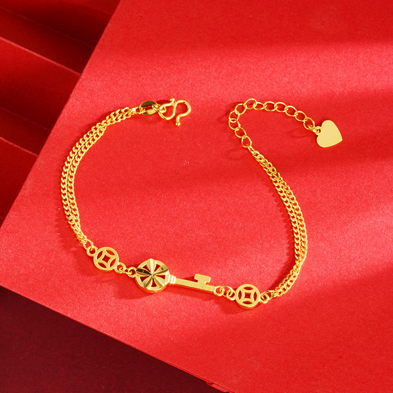 Estilo antiguo arena oro Seiko pulsera clave Moneda de aleación de cobre hueco moneda de cobre sin decoloración durante mucho tiempo al por mayor suministro directo de fábrica