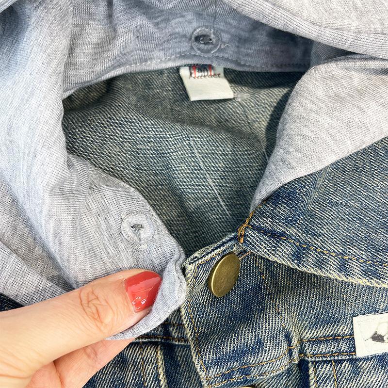 소년 데님 재킷 가을 새로운 어린이 잘 생긴 분리 가능한 후드 재킷  스타일러스 느슨한 옷