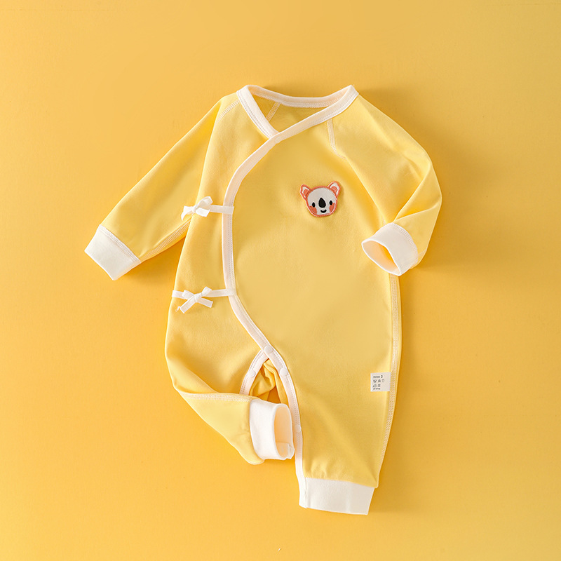 Ropa para niños otoño bebé mono cuatro estaciones sin hueso puro algodón bebé mameluco recién nacido manga larga mameluco